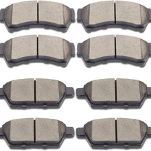 SCITOO Ceramic Front Rear Disc Brake Pad Set fit for 2006-2012 Ford Fusion, 2007-2012 Lincoln MKZ, 2006 Lincoln Zephyr, 2006-2013 Mazda 6, 2006-2011 Mercury Milan