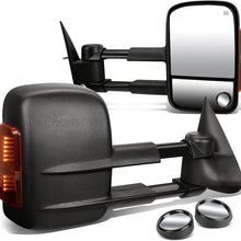 Replacement for Chevy Silverado/GMC Sierra Heated Power Smoked Signal Extendable Towing+Corner Blind Spot Mirror