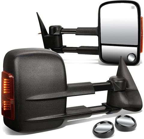 DNA Motoring TWM-001-T888-BK-AM+DM-SY-022 Pair of Towing Side Mirrors + Blind Spot Mirrors