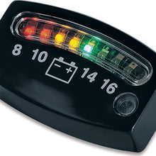 Kuryakyn 4219 Motorcycle Accent Lighting Accessory: LED Battery Gauge Indicator Display, Universal Fit for 12V Applications, Chrome