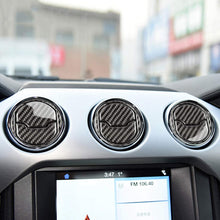 HKPKYK for Ford Mustang 2015 2016 2017, Carbon Fiber Car Central Air Conditioner Outlet Vent Decoration Cover Stickers