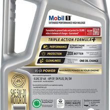 Mobil 1 High Mileage Full Synthetic Motor Oil 5W-30, 5 Quart