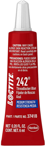 Loctite 487229 Threadlocker 242 All-Purpose Medium Strength Tube, Blue, 6 ml
