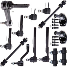 FINDAUTO 14Pcs Set Fit for 2000-2002 D-odge Ram 2500 2000-2002 D-odge Ram 3500 Lower Upper Ball Joints Front Sway Bar Links Adjusting Sleeve Idler Arm Inner Outer Tie Rod End Pitman Arm