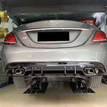Fandixin W205 Diffuser, ABS Rear Bumper Diffuser with 4-outlet Exhaust Tips for Mercedes-Benz W205 AMG Package 4-door Sedan 2015-in (C43 Style)