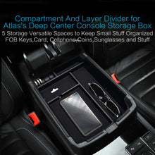 MECHCOS Compatible with fit for VW Volkswagen Atlas 2018 2019 Center Console Organizer Armrest Storage Box Holder Container Divider Glove Pallet Tray