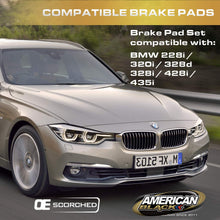 American Black ABD1613C Professional Ceramic Rear Disc Brake Pads Set Compatible With BMW 328i 228i 230i 320i 328d 330e 428i 430i 80 - OE Premium Quality - Perfect fit, Quiet and DUST FREE