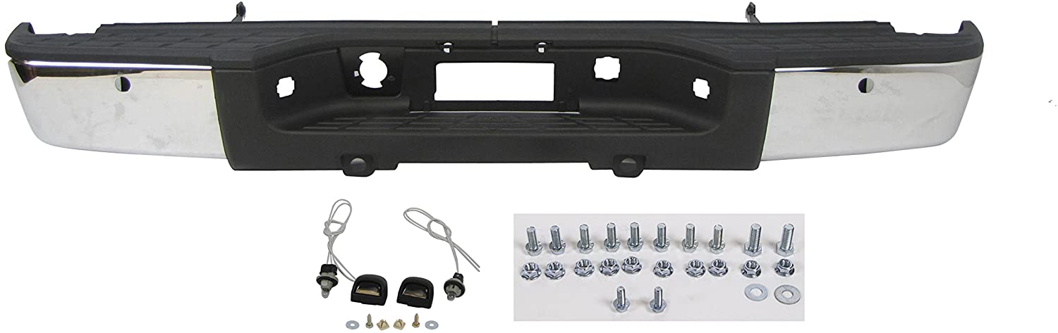 2007-2013 Silverado Sierra 1500 Rear Bumper Chrome Full Assy with Sensor Hole GM1103148