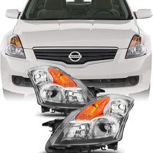 Fits 2007 2008 2009 Altima Sedan Driver & Passenger Both Side Halogen Headlights Headlamps Chrome