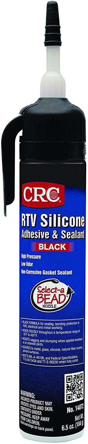 CRC 14072 RTV Silicone Sealant, 8.75 Ounce, Black Paste