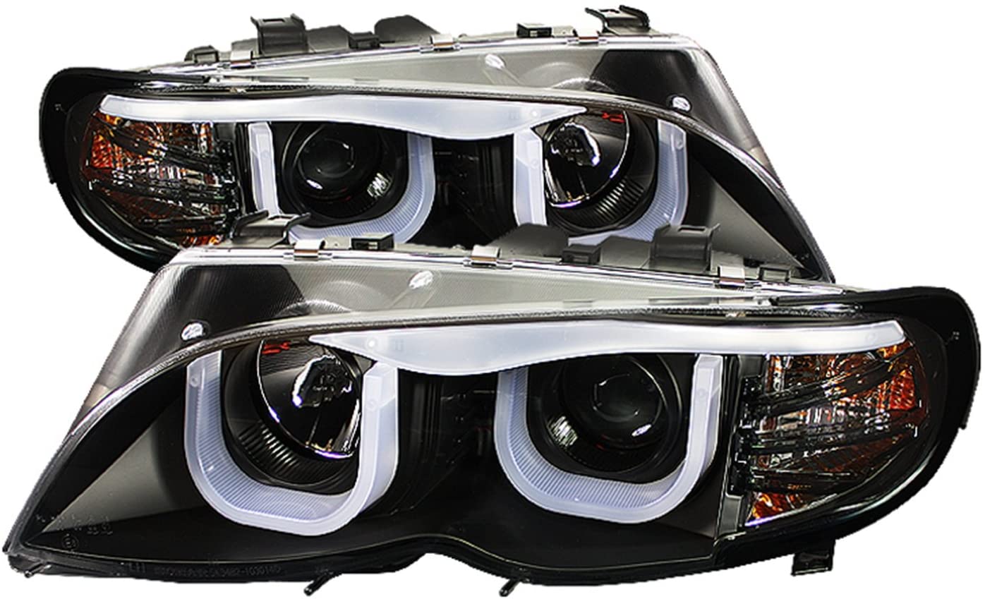 Spyder Auto 444-BMWE4602-4D-3DDRL-BK Projector Headlight