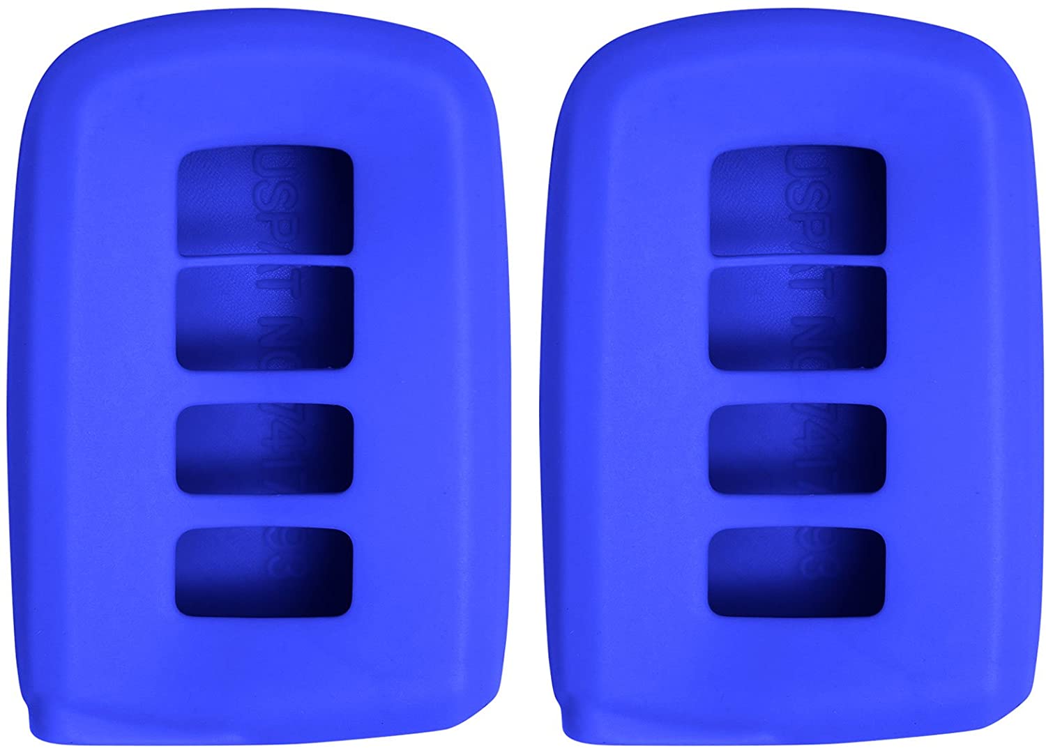 Keyless2Go New Silicone Cover Protective Case for Smart Prox Keys with FCC HYQ14FBA - Blue - (2 Pack) (Blue)