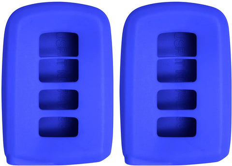Keyless2Go New Silicone Cover Protective Case for Smart Prox Keys with FCC HYQ14FBA - Blue - (2 Pack)