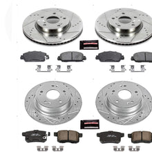 Power Stop K6516 Front & Rear Brake Kit with Drilled/Slotted Brake Rotors and Z23 Evolution Ceramic Brake Pads