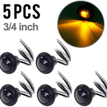 5x 3/4" Mini Smoke Lens Amber 1LED Clearance Marker Light Truck Trailer Yellow LED Flush Mount Hot Spot Waterproof