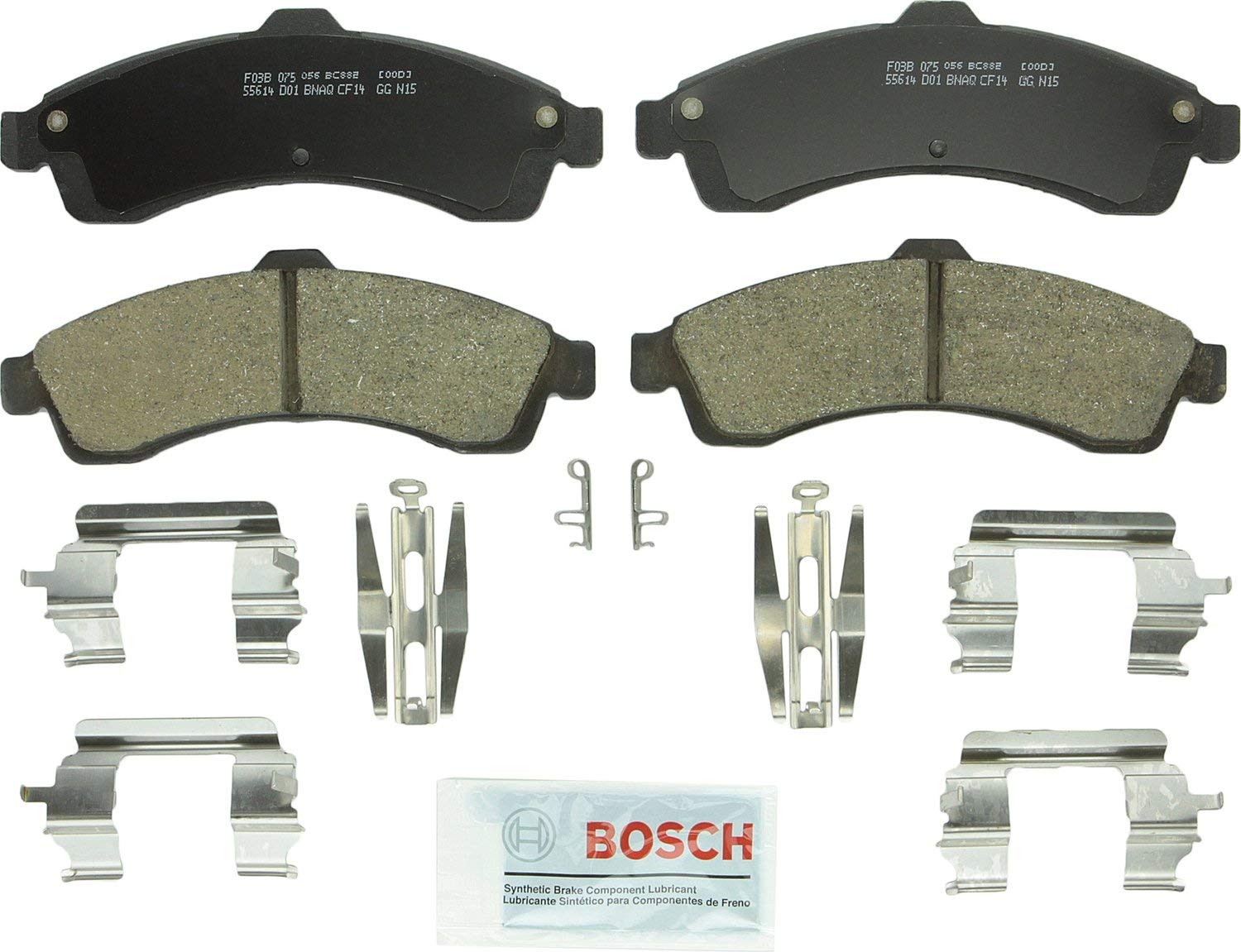 Bosch BC882 QuietCast Premium Ceramic Disc Brake Pad Set For Select Buick; Chevrolet SSR, Trailblazer, Trailblazer EXT; GMC Envoy, Envoy XL, XUV; Isuzu Ascender; Oldsmobile Bravada; Saab 9-7x; Front