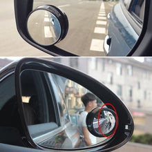 KEWAYO 2 Pack Automotive Blind Spot Mirrors, Small Round Convex Adjustable 360°Rotate Wide Angle Car Rear View Nirror for All Universal Vehicles Car Fit Stick-on Design (Black 1 Pair)