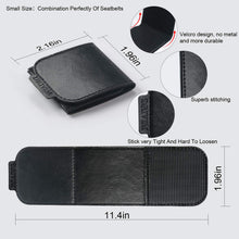 Velcro Car Seat Belt Adjuster, 4 Pack Premium PU Leather Car Seat Belt with Velcro, Comfort Universal Shoulder Neck Positioner, Vehicle Seatbelt Adjuster for Kids and Adults (Black)