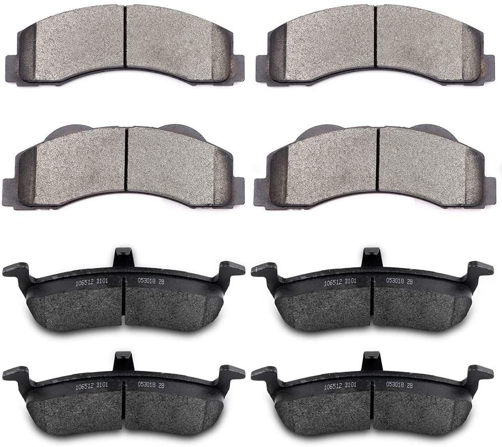 SCITOO Ceramic Front Rear Disc Brake Pad Set fit for 2010-2017 Ford Expedition, 2010-2017 Lincoln Navigator