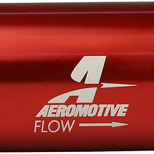 Aeromotive 12335 Filter, In-Line, 40-Micron Stainless Mesh Element, ORB-10 Port, Bright-Dip Red, 2" OD