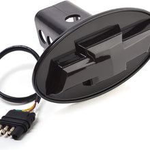 Bosswell Chevrolet Chevy Hitch Cover - Licensed LED Light Trailer Towing Hitch Cover Receiver Black 6530