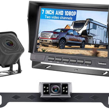 DoHonest V27 AHD 1080P 7'' TFT Monitor RV Dual Backup Camera for Trucks,Trailers,5th Wheels,Motorhomes, High-Speed Observation Plug and Play System with Super Night Vision IP69 Waterproof