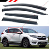 Cuztomtuning Fits for 2017-2019 Honda CR-V CRV Smoke Tinted Window Visor Rain Guard W/Chrome Trim & Clips