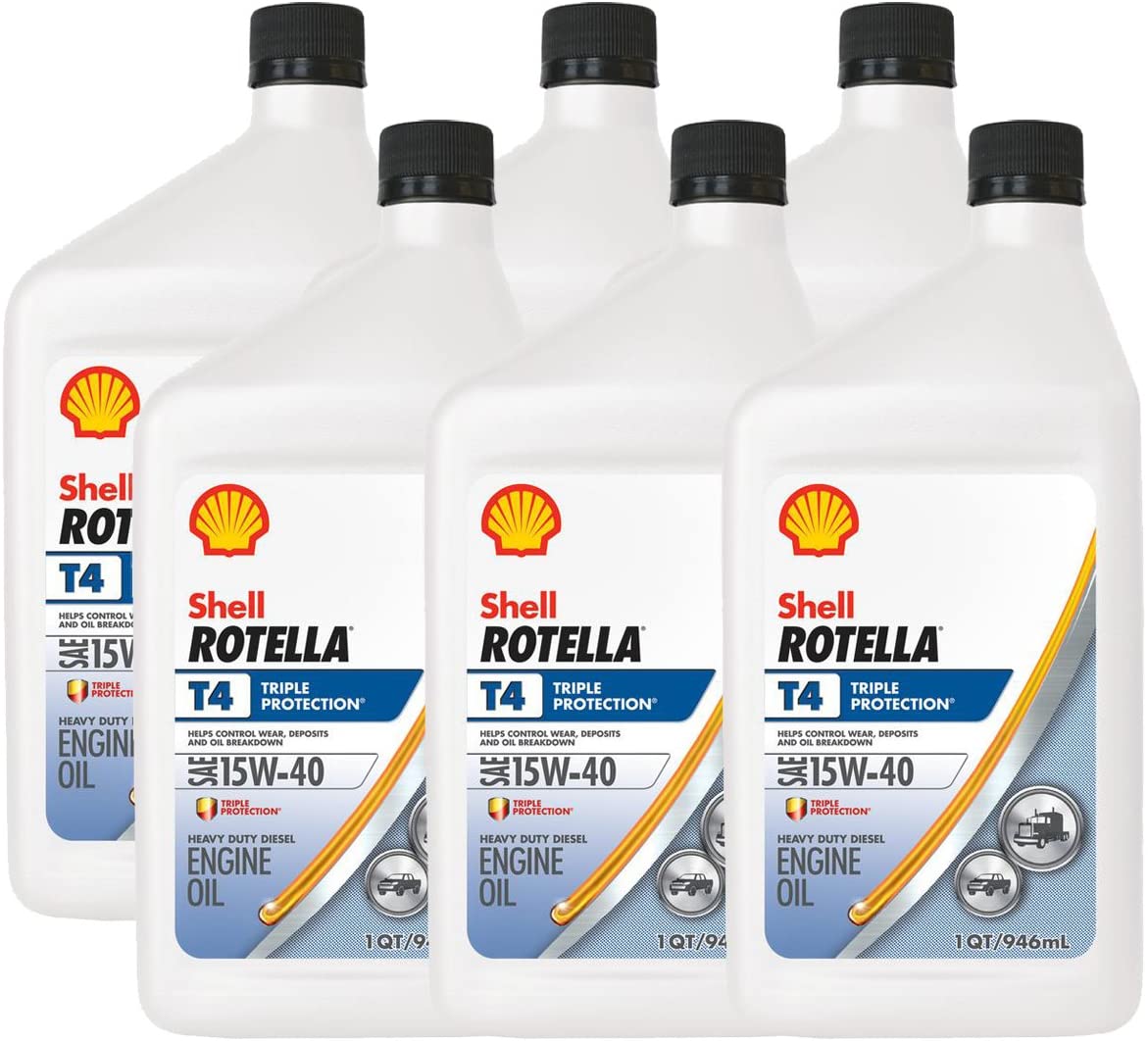 Shell Rotella T4 15W40 Triple Protection Engine Oil (6 Pack)