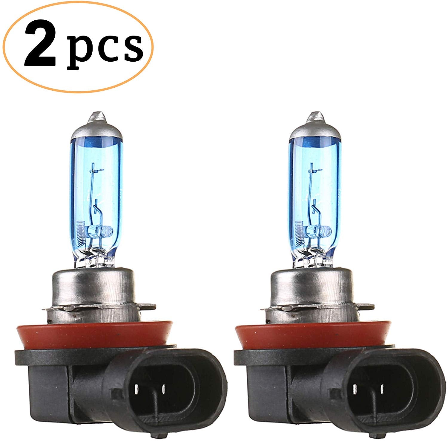 CK FORMULA (Set of 2) H11 Halogen Headlight Bulbs (Low Beam) 12V 100W 5000K Super White, PGJ19-2 Base