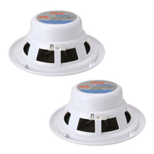 6.5 Inch Dual Marine Speakers - 2 Way Waterproof and Weather Resistant Outdoor Audio Stereo Sound System with 200 Watt Power, Poly Carbon Cone and Butyl Rubber Surround - 1 Pair - PLMR62 (White)