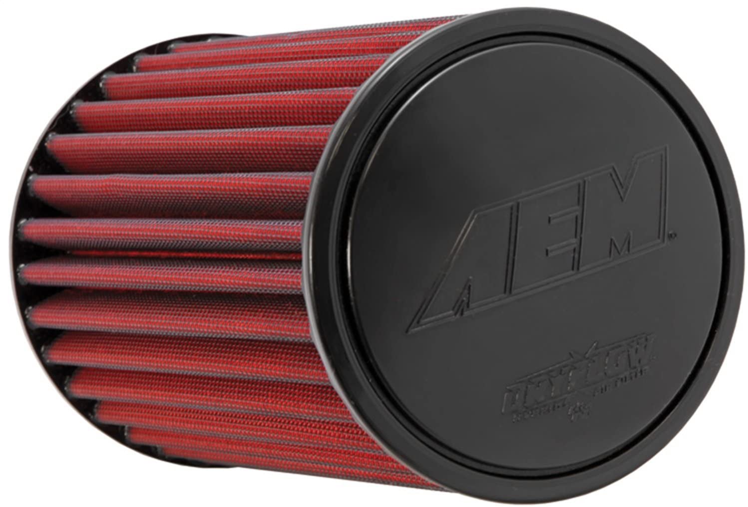 AEM 21-3059DK Universal DryFlow Clamp-On Air Filter: Round Tapered; 4 in (102 mm) Flange ID; 9.25 in (235 mm) Height; 6.5 in (165 mm) Base; 5.125 in (130 mm) Top