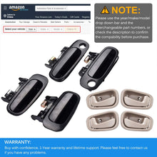 faersi 8Pcs Exterior Interior Door Handles Front and Rear Left Driver Side & Right Passenger Side Door Handle Replacement Set for 1998 1999 2000 2001 2002 Toyota Corolla Chevrolet Prizm