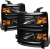 For Chevy Silverado GMT K2XX Headlight+8,000K H11 HID+Thick Ballasts (Black Housing Amber Reflector)