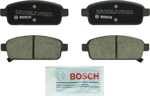 Bosch BC1468 QuietCast Premium Ceramic Disc Brake Pad Set For Select Buick Cascada, Encore, Verano; Cadillac ELR; Chevrolet Cruze, Cruze Limited, Orlando, Sonic, Trax, Volt; Rear