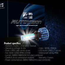 AUTOVIZION H11 LED Headlight Foglight Bulb for any H11(H8/H9/H16) Halogen Headlight Bulb upgrade to LED (1 pair, Cool White)