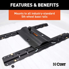 CURT 16055 Bent Plate 5th Wheel to Gooseneck Adapter Hitch, Fits Industry-Standard Rails, 25,000 lbs., 2-5/16-Inch Ball