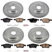 Power Stop K4051 Front & Rear Brake Kit with Drilled/Slotted Brake Rotors and Z23 Evolution Ceramic Brake Pads
