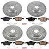 Power Stop K4051 Front & Rear Brake Kit with Drilled/Slotted Brake Rotors and Z23 Evolution Ceramic Brake Pads