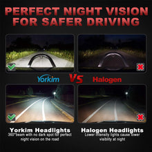 Yorkim H11 LED Headlight Bulb, All-in-One Conversion Kit with Silent Fan, 8000LM CSP Chips, Replacement for Halogen Headlight or High Low Beam Headlamp, Adjustable Perfect Beam 6000K Cool White