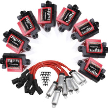 BANG4BUCK 8Pcs Ignition Coils Pack Square Type UF271 D581 + 8Pcs 8mm Spark Plug Wires Set High Voltage Energy for Cadillac Chevrolet GMC Part Number 12558693 12556893 3859078