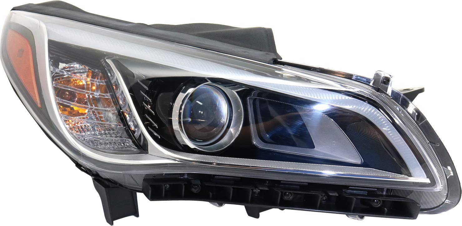 Headlight Compatible with HYUNDAI SONATA 2015-2017 RH Assembly HID with HID Kit