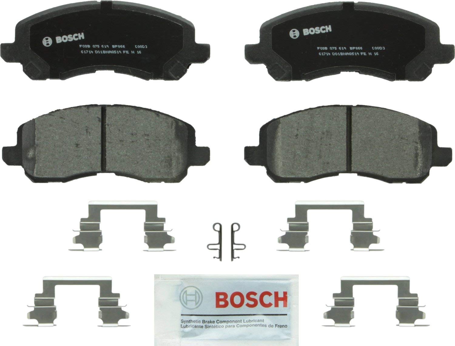 Bosch BP866 QuietCast Premium Semi-Metallic Disc Brake Pad Set For: Chrysler 200, Sebring; Dodge Avenger, Caliber, Stratus; Jeep Compass, Patriot; Mitsubishi Eclipse, Galant, Lancer, Outlander, Front
