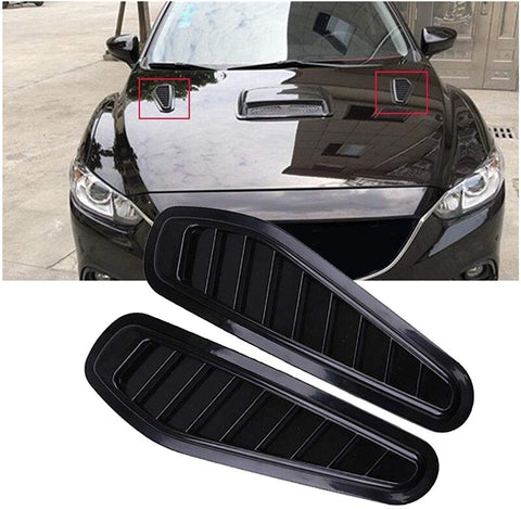 Black Air Flow Cover Hood Stickers ABS Car Decorative Intake Hood Scoop Vent Bonnet Cover Fit for Most Cars with Engine Hood Hood Scoo