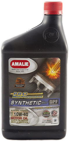 Amalie (160-75686-56-12PK) 10W-40 Pro High Performance Synthetic Blend Motor Oil - 1 Quart Bottle, (Pack of 12)
