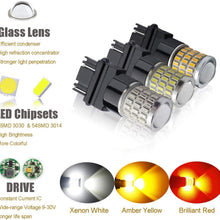 iBrightstar Newest 9-30V Super Bright Low Power 3156 3157 3057 4157 LED Bulbs with Projector Lenses Replacement for Front/Rear Turn Signal Blinker Lights or Brake Tail Parking Lights, Amber Yellow