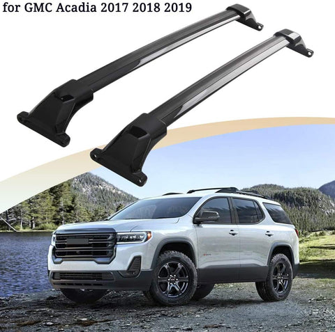 SnailAuto Cross Bars Roof Rack Fit for GMC Acadia 2017 2018 2019 2020 2021 Black Aluminum Crossbars