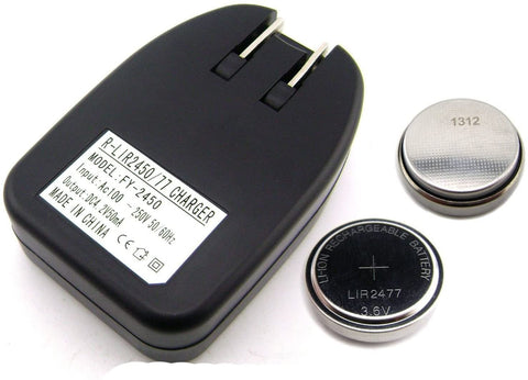 Lir 2477 Li-Ion Button Battery with Battery Charger for Output 4.2V 250Ma Us