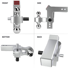 oEdRo Adjustable Trailer Hitch Ball Mount/Forged Aluminum Shank, 2.5" Receiver/8" Drop 2" & 2-5/16" Combo Tow Balls w/Double Pin Key Locks, 18500 lbs, Polished Silver