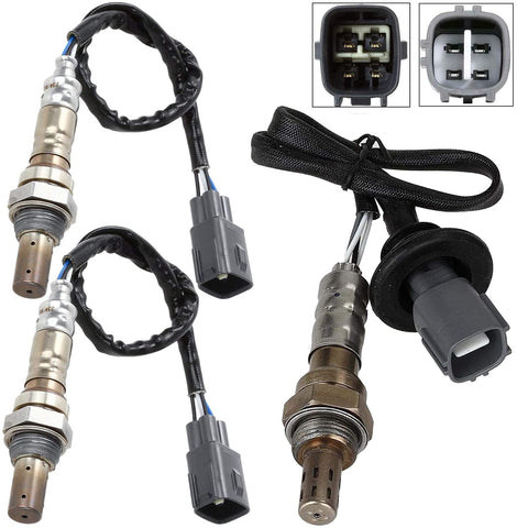 MAXFAVOR 3Pcs Air Fuel Ratio Oxygen Sensor Replacment for O2 Sensor 2000-2004 Toyota Avalon 3.0L 234-9021 x2 234-4061 x1 02 Sensor