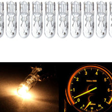 cciyu T5 Wedge 37 58 70 73 74 White 12V 1 LED Car Auto Dashboard Gauge Side Light Bulb Lamp (Warm white)